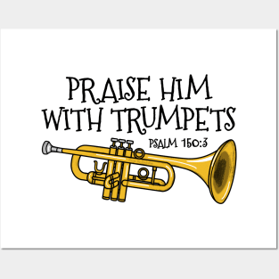 Christian Trumpet Player Praise Him With Trumpets Trumpeter Posters and Art